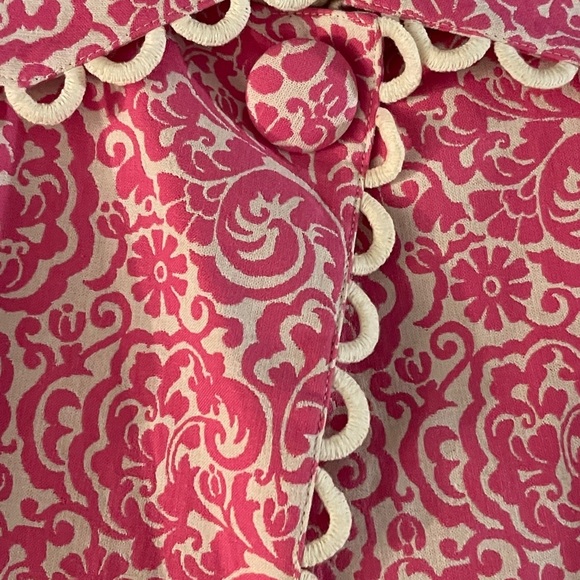 LILLY PULITER pink and white clueless preppy barbie office siren jacket size 4 - Picture 3 of 11